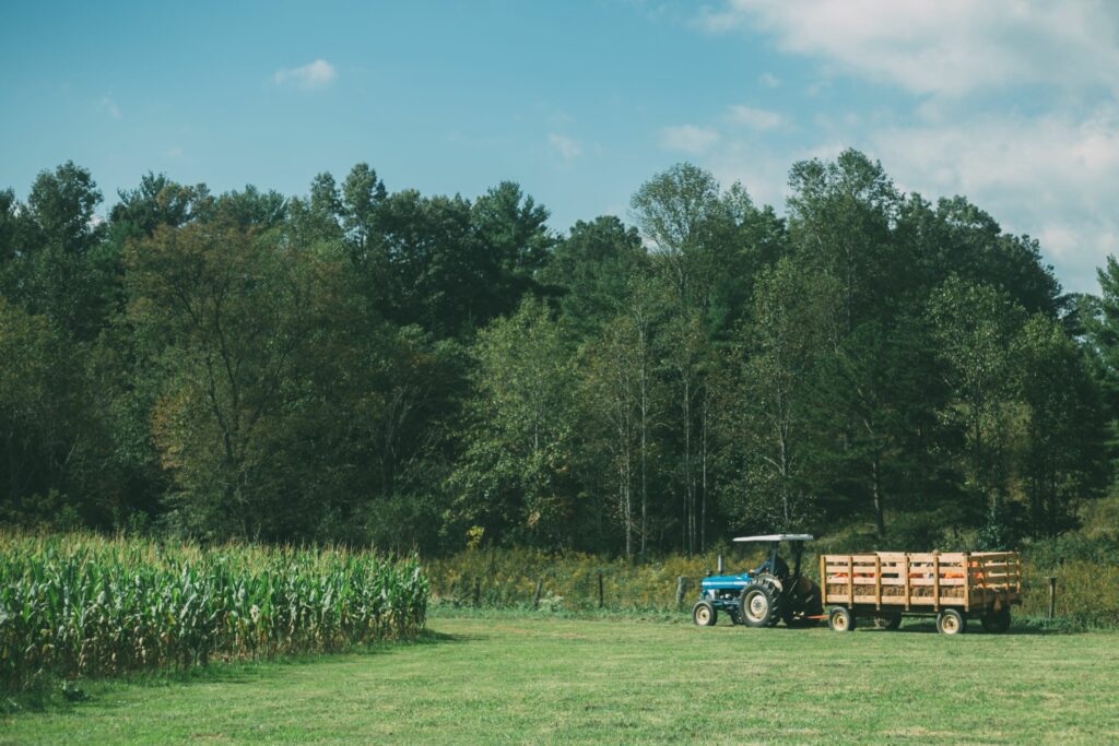 Farm with tractor