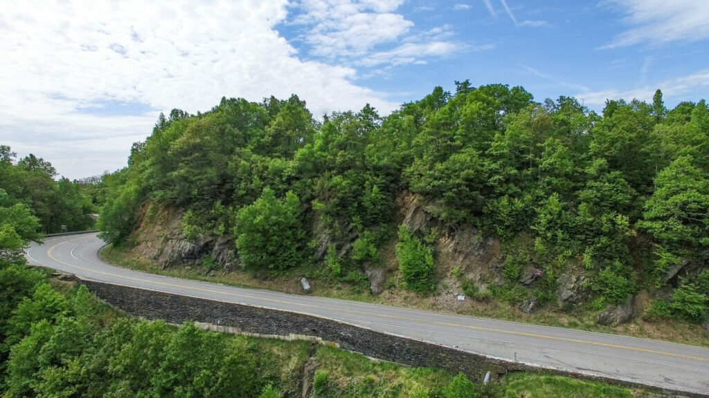 winding road through mountain