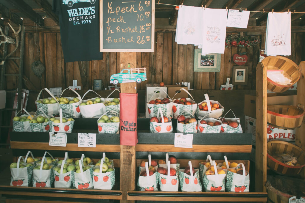 Apple display at farmstand